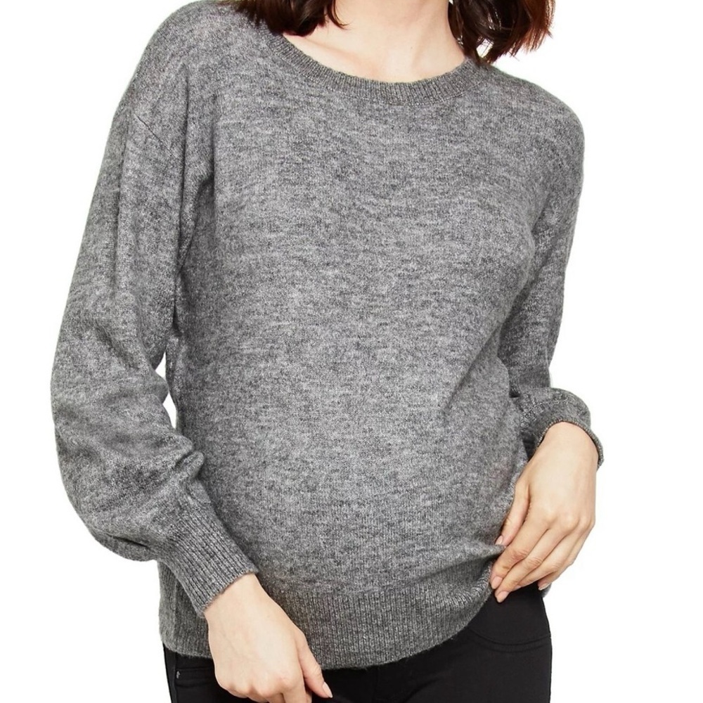 Motherhood Maternity Dark Heather Gray Crew Neck Tunic Sweater XL